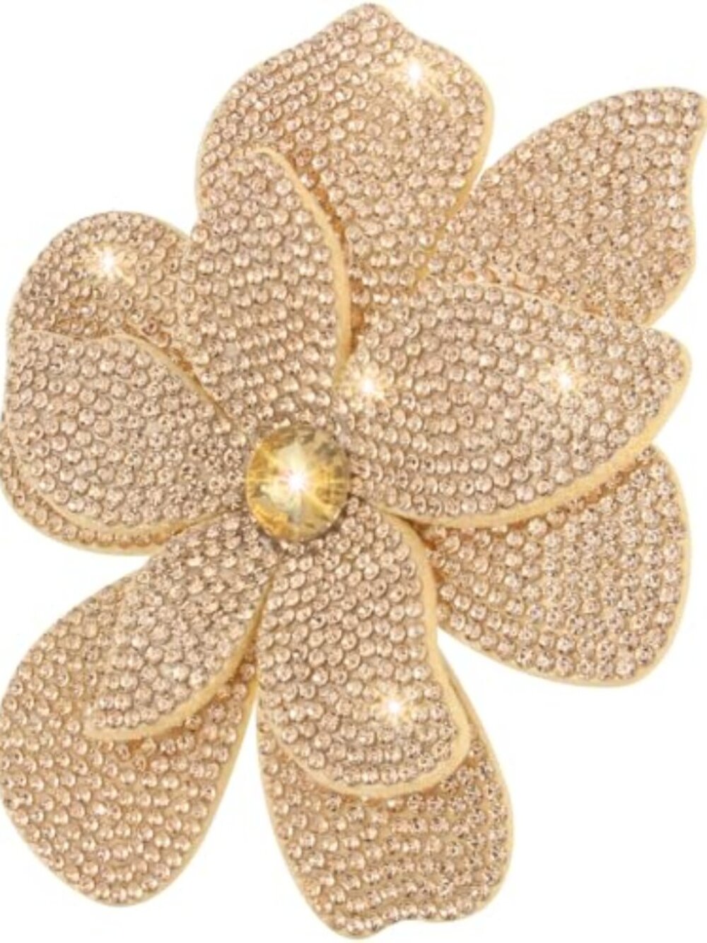 3.74 Inches Rhinestone Camellia Flower Brooch Pins & Hair Clips for Women